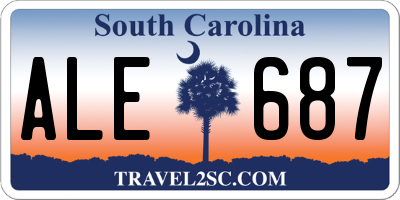 SC license plate ALE687