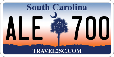 SC license plate ALE700