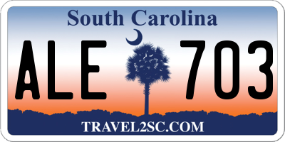 SC license plate ALE703