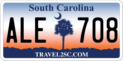 SC license plate ALE708