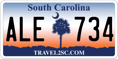SC license plate ALE734