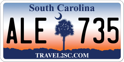SC license plate ALE735