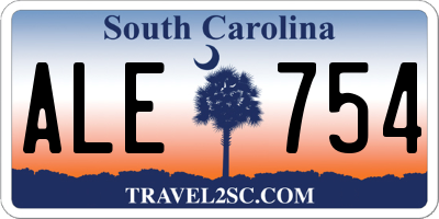 SC license plate ALE754