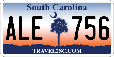 SC license plate ALE756