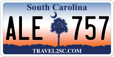 SC license plate ALE757