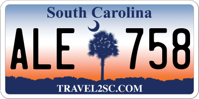 SC license plate ALE758