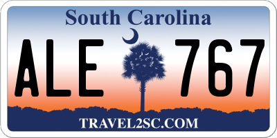 SC license plate ALE767