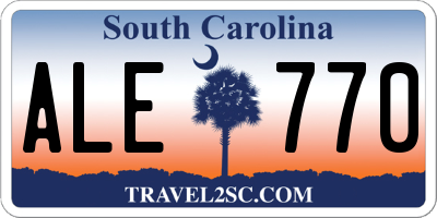 SC license plate ALE770