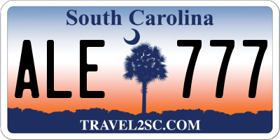 SC license plate ALE777
