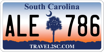 SC license plate ALE786