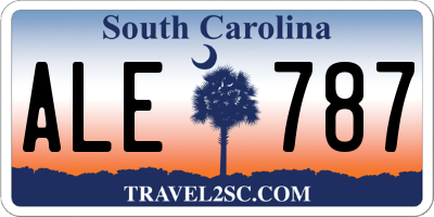 SC license plate ALE787