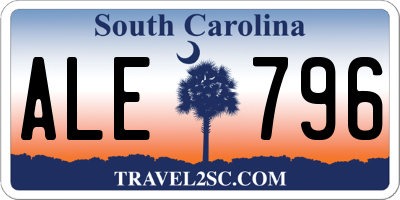 SC license plate ALE796
