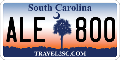 SC license plate ALE800