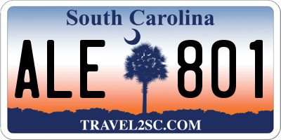 SC license plate ALE801
