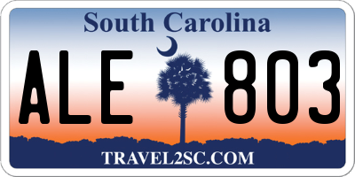 SC license plate ALE803
