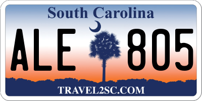 SC license plate ALE805