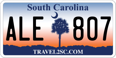 SC license plate ALE807