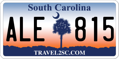 SC license plate ALE815