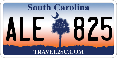 SC license plate ALE825