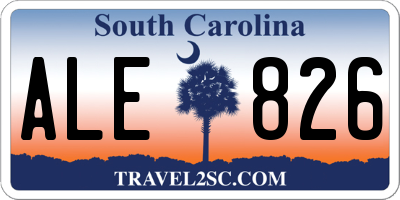 SC license plate ALE826