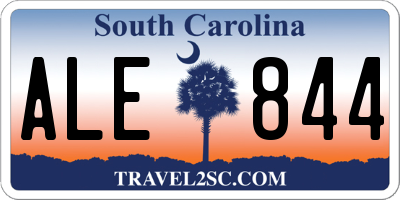 SC license plate ALE844
