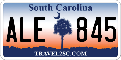 SC license plate ALE845