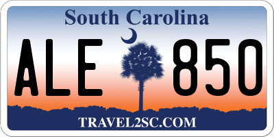 SC license plate ALE850