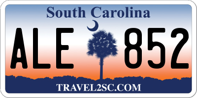 SC license plate ALE852