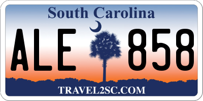 SC license plate ALE858