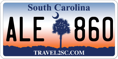 SC license plate ALE860