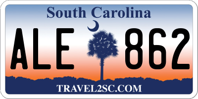 SC license plate ALE862