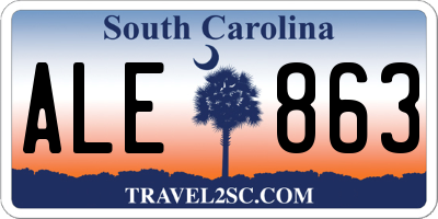 SC license plate ALE863