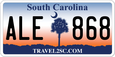SC license plate ALE868