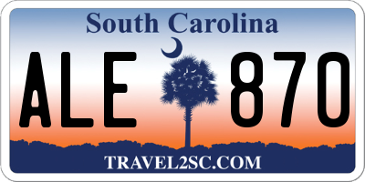 SC license plate ALE870