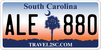 SC license plate ALE880