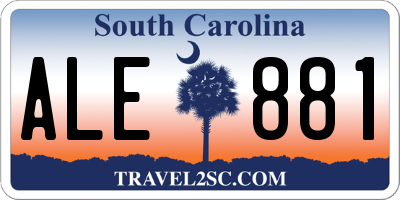 SC license plate ALE881