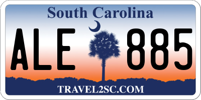 SC license plate ALE885