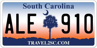 SC license plate ALE910