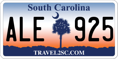 SC license plate ALE925