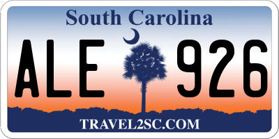SC license plate ALE926