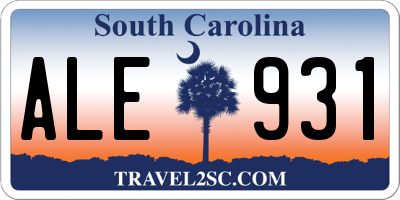 SC license plate ALE931