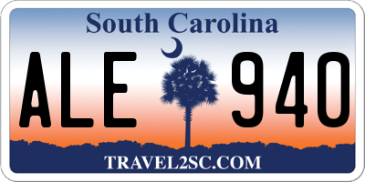 SC license plate ALE940
