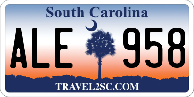 SC license plate ALE958