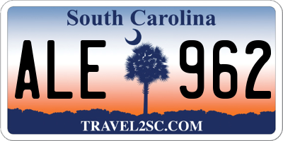SC license plate ALE962