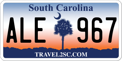 SC license plate ALE967