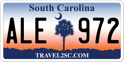 SC license plate ALE972