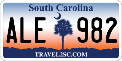 SC license plate ALE982