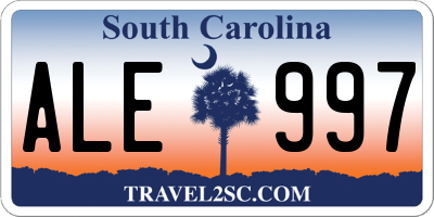 SC license plate ALE997