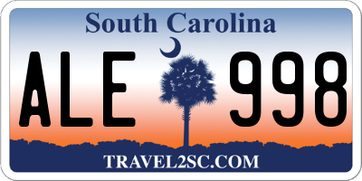SC license plate ALE998