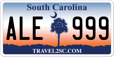 SC license plate ALE999